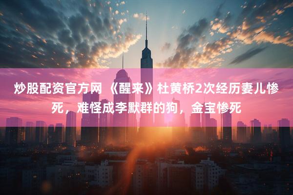 炒股配资官方网 《醒来》杜黄桥2次经历妻儿惨死，难怪成李默群的狗，金宝惨死